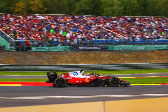 (260720) -- STAVELOT, July 20, 2026 (Xinhua) -- Ferrari's Monegasque driver Charles Leclerc competes the Formula One Belgian Grand Prix at the Spa-Francorchamps circuit in Stavelot, Belgium, on July 19, 2026. (Photo by Bao Di/Xinhua)