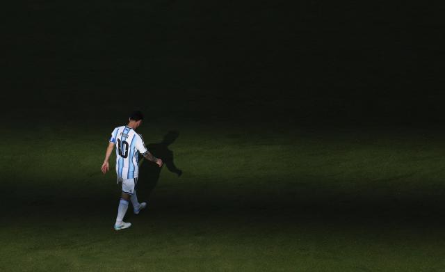 (260720) -- NEW JERSEY, July 20, 2026 (Xinhua) -- Lionel Messi of Argentina reacts after the final match between Spain and Argentina at the 2026 FIFA World Cup at the New York New Jersey Stadium, the United States, July 19, 2026. (Xinhua/Xu Chang)