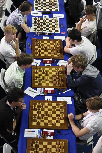 (260720) -- MOSCOW, July 20, 2026 (Xinhua) -- Players participate in "Moscow 2026" International chess forum in Moscow, Russia, on July 19, 2026. (Photo by Alexander Zemlianichenko Jr/Xinhua)