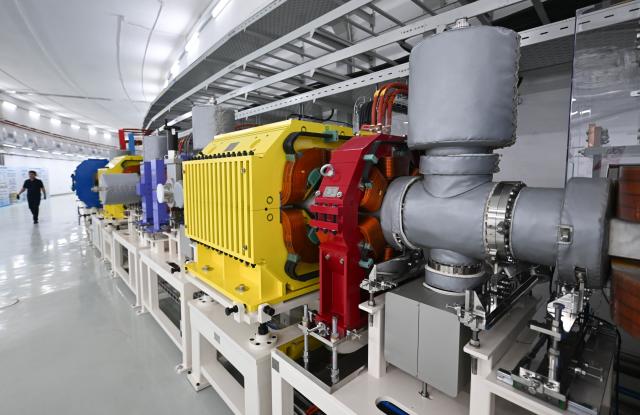 (260721) -- HUIZHOU, July 21, 2026 (Xinhua) -- This photo taken on July 20, 2026 shows a part of the High Intensity heavy-ion Accelerator Facility (HIAF) in Huizhou, south China's Guangdong Province. The High Intensity heavy-ion Accelerator Facility (HIAF), a major national science and technology infrastructure project in China, passed its technological acceptance review and entered trial operations on Tuesday in south China's Guangdong Province.
   Located in Guangdong's Huizhou City, the HIAF is a major national sci-tech infrastructure project led by the Institute of Modern Physics (IMP) under the Chinese Academy of Sciences. Construction began in December 2018, with over 6,000 large-scale equipment units, nearly 5 million component parts, and a total pipeline length exceeding 1 million meters.
   Once fully operational, the HIAF will provide heavy ion beams with the world's highest pulse intensity and the most precise multi-functional nuclear mass spectrometer. It will serve as a leading global research platform for exploring atomic nuclei limits, unraveling nuclear astrophysical processes, advancing nuclear energy development, and enabling multidisciplinary applications. (Xinhua/Deng Hua)