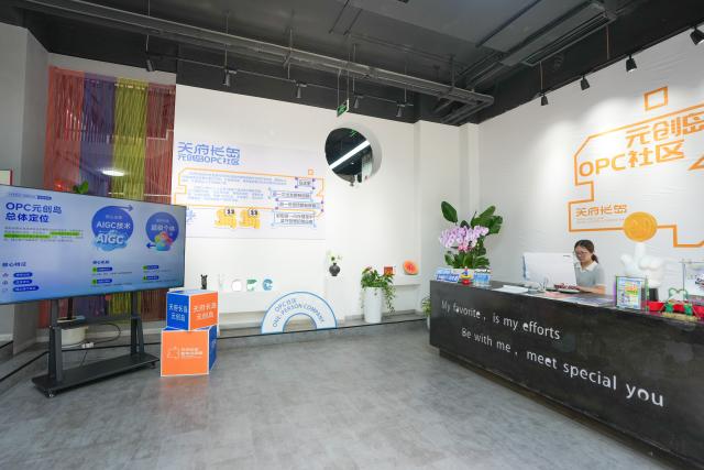 (260724) -- CHENGDU, July 24, 2026 (Xinhua) -- This photo taken on July 22, 2026 shows a service platform for OPCs (One-Person Company) in Tianfu Long Island Digital Cultural and Creative Park in Chengdu, southwest China's Sichuan Province. An OPC refers to a business form where individuals can complete the full closed commercial loop from product R&D to market launch with the support of AI tools. The animated film "All Wishes Come True" released nationwide recently has won praise for its fresh take on Chinese mythology and stunning visual effects. Following the resounding success of animation film series of "Ne Zha," it is another blockbuster developed at Tianfu Long Island Digital Cultural and Creative Park under the Chengdu High-Tech Industrial Development Zone. 
   The park is home to more than 70 digital cultural and creative enterprises covering sectors such as animation, game development and esports. The Chengdu High-Tech Industrial Development Zone, for its part, now hosts more than 6,000 companies in the digital cultural and creative industry, reflecting the city's rapidly growing creative economy. (Xinhua/Xu Bingjie)