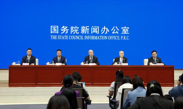 (260724) -- BEIJING, July 24, 2026 (Xinhua) -- The State Council Information Office (SCIO) holds a press conference on performance of agriculture and the rural economy in the first half of 2026 in Beijing, capital of China, July 24, 2026. (Xinhua/Pan Xu)