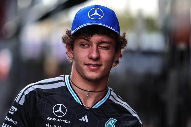 (260725) -- MOGYOROD, July 25, 2026 (Xinhua) -- Mercedes' Andrea Kimi Antonelli of Italy arrives before the first free practice session of the Formula One Hungarian Grand Prix at the Hungaroring in Mogyorod, near Budapest, Hungary, July 24, 2026. (Photo by David Balogh/Xinhua)