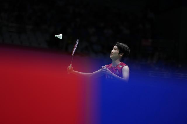 (260726) -- CHANGZHOU, July 26, 2026 (Xinhua) -- Chen Yufei competes during the women's singles final match between Chen Yufei of China and Yamaguchi Akane of Japan at the 2026 China Open badminton tournament in Changzhou, east China's Jiangsu Province, July 26, 2026. (Xinhua/Li Bo)