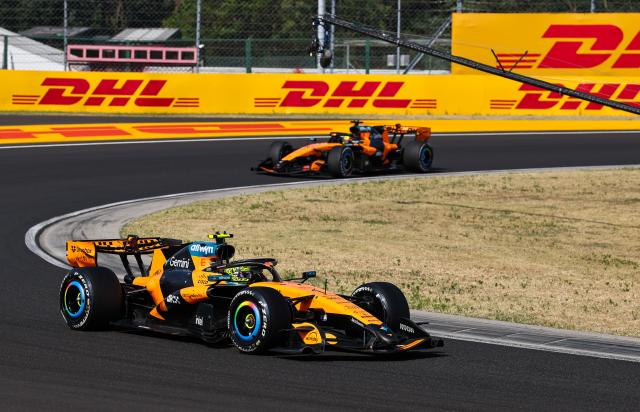 (260727) -- MOGYOROD, July 27, 2026 (Xinhua) -- McLaren's British driver Lando Norris competes during the race of the Formula One Hungarian Grand Prix at the Hungaroring in Mogyorod, near Budapest, Hungary, July 26, 2026. (Photo by Bao Di/Xinhua)