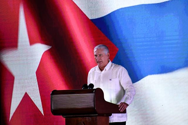 (260727) -- PINAR DEL RIO, July 27, 2026 (Xinhua) -- Cuban President Miguel Diaz-Canel speaks at a ceremony marking the 73rd anniversary of the National Rebellion Day in Pinar del Rio, Cuba, July 26, 2026. The National Rebellion Day marks events on July 26, 1953, when late revolutionary leader Fidel Castro and about 100 of his followers attempted to take the Moncada Barracks, the second military fortress of the Fulgencio Batista's dictatorship, in the city of Santiago de Cuba, and the Carlos Manuel de Cespedes Barracks in the nearby town of Bayamo. (Photo by Joaquin Hernandez/Xinhua)