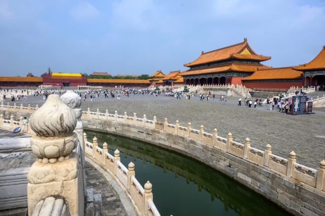 (260727) -- BEIJING, July 27, 2026 (Xinhua) -- This photo taken on July 27, 2026 shows a view of the Hall of Supreme Harmony (Taihe dian) at the Palace Museum in Beijing, capital of China. The Palace Museum opened to the public free of charge on Monday to mark the second anniversary of the successful inscription of the Beijing Central Axis on the UNESCO World Heritage List. (Xinhua/Jin Liangkuai)