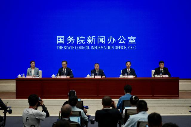 (260728) -- BEIJING, July 28, 2026 (Xinhua) -- The State Council Information Office (SCIO) holds a press conference on tax reform and development in the 15th Five-Year Plan period (2026-2030) in Beijing, capital of China, July 28, 2026. (Xinhua/Zhang Xiaoyu)