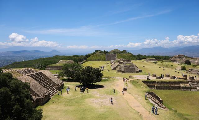 (260730) -- OAXACA, July 30, 2026 (Xinhua) -- This photo taken on July 29, 2026 shows a view of the Monte Alban archaeological site in Oaxaca, Mexico. Built around 500 B.C., Monte Alban is located in the southern Mexican state of Oaxaca. It was inscribed on the UNESCO World Heritage List in 1987. (Xinhua/Liu Wenhui)