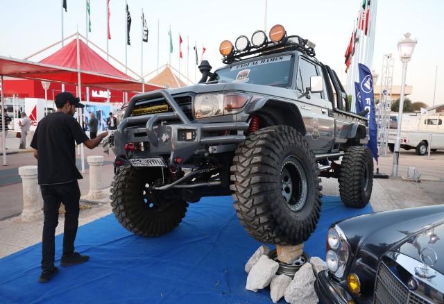 (260730) -- DAMASCUS, July 30, 2026 (Xinhua) -- A modified off-road vehicle is displayed during the 14th International Motor Show 2026 at the New Damascus Fairgrounds in Damascus, Syria, July 30, 2026. (Photo by Ammar Safarjalani/Xinhua)