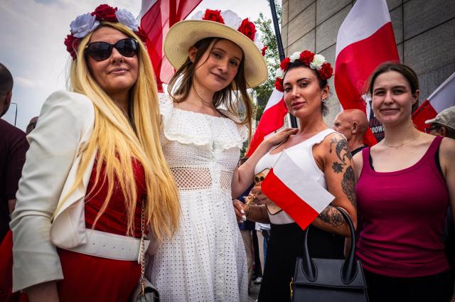 (260802) -- WARSAW, Aug. 2, 2026 (Xinhua) -- People take part in a march commemorating the 82nd anniversary of the Warsaw Uprising in Warsaw, Poland, Aug. 1, 2026. The Warsaw Uprising, which broke out on Aug. 1, 1944, was the largest underground military operation in German-occupied Europe. Around 40,000-50,000 Polish insurgents took part in the two-month struggle, which resulted in the deaths of approximately 18,000 fighters and up to 180,000 civilians. (Photo by Jaap Arriens/Xinhua)