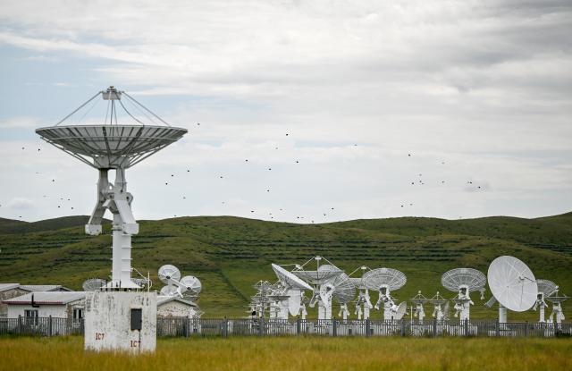 (260802) -- XILIN GOL, Aug. 2, 2026 (Xinhua) -- This photo taken on Aug. 2, 2026 shows the Ming'antuu observing station of the National Space Science Center, the Chinese Academy of Sciences, in Zhengxiangbai Banner, Xilin Gol League, north China's Inner Mongolia Autonomous Region. (Xinhua/Lian Zhen)