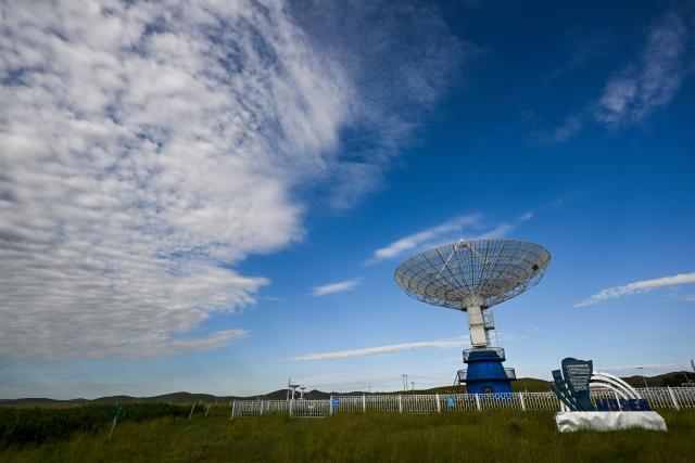(260802) -- XILIN GOL, Aug. 2, 2026 (Xinhua) -- This photo taken on Aug. 1, 2026 shows the Ming'antu observing station of the National Space Science Center, the Chinese Academy of Sciences, in Zhengxiangbai Banner, Xilin Gol League, north China's Inner Mongolia Autonomous Region. (Xinhua/Lian Zhen)