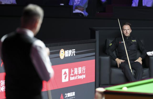 (260802) -- SHANGHAI, Aug. 2, 2026 (Xinhua) -- Judd Trump looks on during the final match between Judd Trump of England and Kyren Wilson of England at the World Snooker Shanghai Masters 2026 in Shanghai, east China, Aug. 2, 2026. (Xinhua/Chen Haoming)