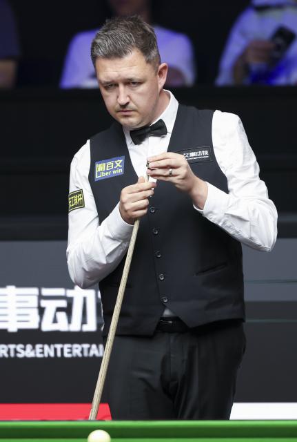 (260802) -- SHANGHAI, Aug. 2, 2026 (Xinhua) -- Kyren Wilson looks on during the final match between Judd Trump of England and Kyren Wilson of England at the World Snooker Shanghai Masters 2026 in Shanghai, east China, Aug. 2, 2026. (Xinhua/Chen Haoming)