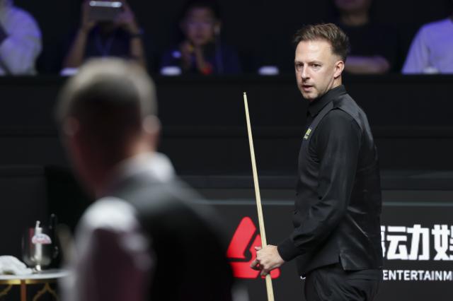 (260802) -- SHANGHAI, Aug. 2, 2026 (Xinhua) -- Judd Trump looks on during the final match between Judd Trump of England and Kyren Wilson of England at the World Snooker Shanghai Masters 2026 in Shanghai, east China, Aug. 2, 2026. (Xinhua/Chen Haoming)