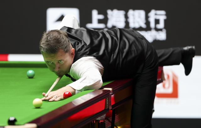 (260802) -- SHANGHAI, Aug. 2, 2026 (Xinhua) -- Kyren Wilson competes during the final match between Judd Trump of England and Kyren Wilson of England at the World Snooker Shanghai Masters 2026 in Shanghai, east China, Aug. 2, 2026. (Xinhua/Chen Haoming)