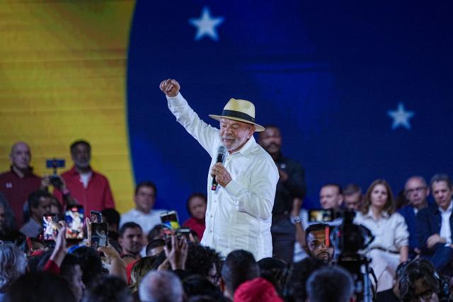 (260802) -- SAO PAULO, Aug. 2, 2026 (Xinhua) -- Brazilian President Luiz Inacio Lula da Silva speaks at the ruling Workers' Party's national convention in Sao Paulo, Brazil, Aug. 2, 2026. Brazil's ruling Workers' Party on Sunday officially nominated incumbent President Luiz Inacio Lula da Silva as its candidate for the upcoming presidential election as he seeks a fourth term in office. (Photo by Paulo Lopes/Xinhua)