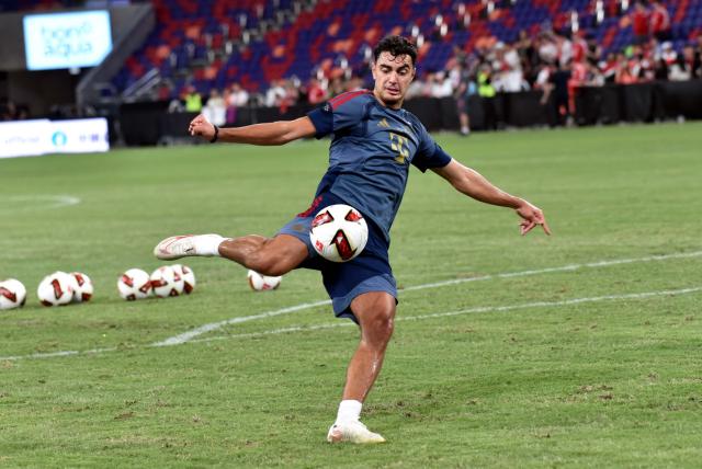 (260806) -- HONG KONG, Aug. 6, 2026 (Xinhua) -- Aleksandar Pavlovic of Bayern Munich attends a training session ahead of a pre-season friendly football match between Bayern Munich and Aston Villa in Hong Kong, south China, Aug. 6, 2026. (Xinhua/Lo Ping Fai)