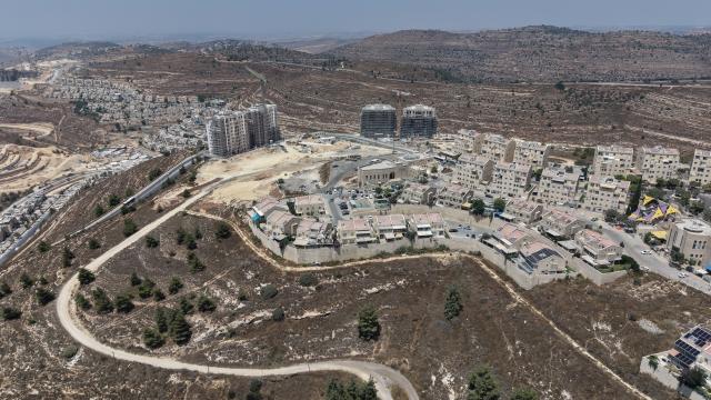 (260809) -- JERUSALEM, Aug. 9, 2026 (Xinhua) -- This photo taken on Aug. 9, 2026 shows an Israeli settlement under construction in the West Bank, near Jerusalem. In recent years, Israel's continued approval of settlement expansions in the region has drawn widespread criticism from the international community. (Photo by Gil Cohen Magen/Xinhua)