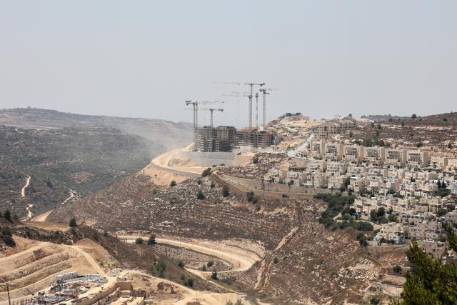 (260809) -- JERUSALEM, Aug. 9, 2026 (Xinhua) -- This photo taken on Aug. 9, 2026 shows an Israeli settlement under construction in the West Bank, near Jerusalem. In recent years, Israel's continued approval of settlement expansions in the region has drawn widespread criticism from the international community. (Photo by Gil Cohen Magen/Xinhua)