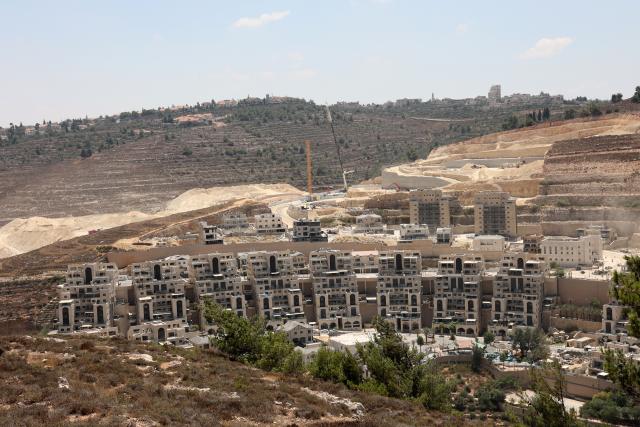 (260809) -- JERUSALEM, Aug. 9, 2026 (Xinhua) -- This photo taken on Aug. 9, 2026 shows an Israeli settlement under construction in the West Bank, near Jerusalem. In recent years, Israel's continued approval of settlement expansions in the region has drawn widespread criticism from the international community. (Photo by Gil Cohen Magen/Xinhua)