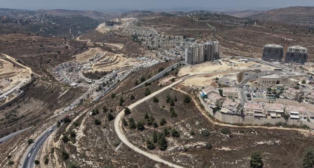 (260809) -- JERUSALEM, Aug. 9, 2026 (Xinhua) -- This photo taken on Aug. 9, 2026 shows an Israeli settlement under construction in the West Bank, near Jerusalem. In recent years, Israel's continued approval of settlement expansions in the region has drawn widespread criticism from the international community. (Photo by Gil Cohen Magen/Xinhua)