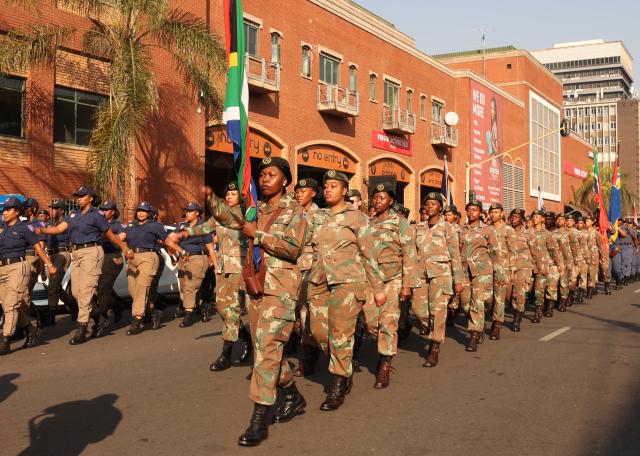 (260809) -- PRETORIA, Aug. 9, 2026 (Xinhua) -- Participants attend a parade to commemorate National Women's Day in Pretoria, South Africa, Aug. 9, 2026. South Africa on Sunday commemorated National Women's Day at the Union Buildings in Pretoria, the country's administrative capital, marking the 70th anniversary of the historic 1956 Women's March, when around 20,000 women marched to the seat of government to protest the apartheid regime's pass laws. (GCIS/Handout via Xinhua)