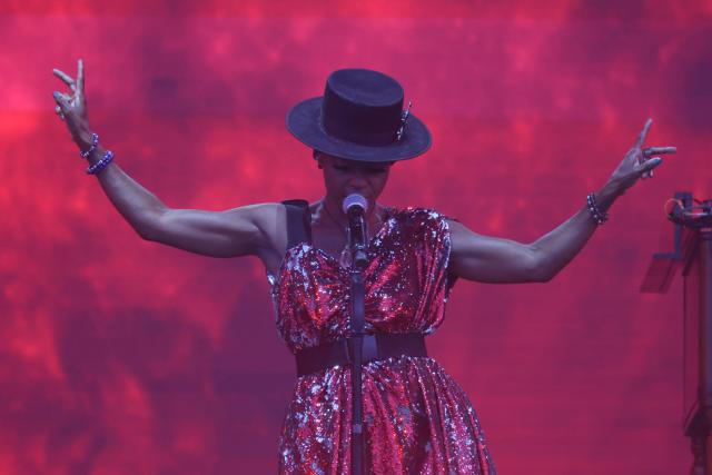 (260811) -- BUDAPEST, Aug. 11, 2026 (Xinhua) -- An artist performs during the 2026 Sziget Festival in Budapest, Hungary, Aug. 10, 2026. The event officially opened to the public on Tuesday on Budapest's Obuda Island, bringing together music, arts and cultural programs from Hungary and abroad.
   Running until Aug. 15, this year's festival provided around 12 themed districts offering music, contemporary arts, circus performances, sports, family and community programs. (Photo by Attila Volgyi/Xinhua)