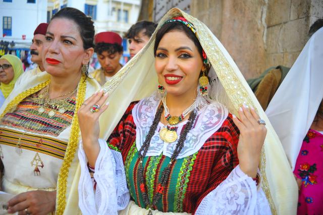 (260813) -- TUNIS, Aug. 13, 2026 (Xinhua) -- A Tunisian woman in traditional costumes is pictured during the celebration of the annual National Women's Day in Tunis, Tunisia, Aug. 13, 2026. (Photo by Adel Ezzine/Xinhua)