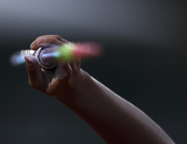 (260814) -- BEIJING, Aug. 14, 2026 (Xinhua) -- Song Qingshu of Shanghai competes during the men's javelin throw final at the 2026 national athletics championships in Quzhou, east China's Zhejiang province, Aug. 13, 2026. (Xinhua/Liao Yujie)