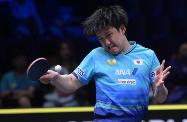 (260816) -- MALMO, Aug. 16, 2026 (Xinhua) -- Harimoto Tomokazu hits a return during the men's singles semifinal match between Harimoto Tomokazu of Japan and Matsushima Sora of Japan at the WTT Europe Smash Sweden 2026 in Malmo, Sweden, Aug. 16, 2026. (Xinhua/Weng Xinyang)