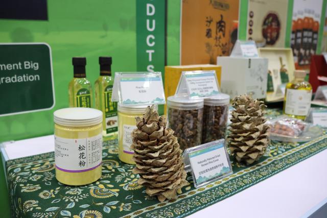 (260818) -- ULAN BATOR, Aug. 18, 2026 (Xinhua) -- Exhibits are displayed at the exhibition area of the "China Corner" in the Blue Zone of the 17th Session of the Conference of the Parties (COP17) to the United Nations Convention to Combat Desertification (UNCCD) in Ulan Bator, Mongolia, Aug. 17, 2026. The "China Corner" themed exhibition made its debut on Monday, showcasing China's experience and achievements in combating desertification. (Xinhua/Bolortsetseg)