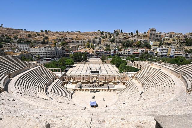 (260818) -- AMMAN, Aug. 18, 2026 (Xinhua) -- This photo taken on July 25, 2026 shows a view of the Roman Theater in Amman, Jordan.
  Located in the Middle East, Jordan is a land where ancient civilizations and modern life exist in concord. (Xinhua/Xin Mengchen)