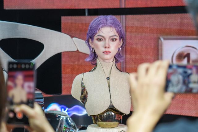 (260819) -- BEIJING, Aug. 19, 2026 (Xinhua) -- A humanoid robot is displayed during the 2026 World Robot Conference in Beijing, capital of China, Aug. 19, 2026. Themed "Human-Robot Symbiosis, Production-Demand Convergence," the 2026 edition of the conference kicked off here on Wednesday. (Xinhua/Xie Han)