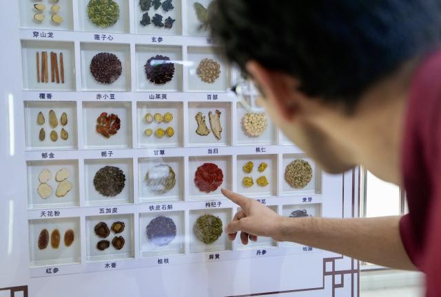 (260819) -- YINCHUAN, Aug. 19, 2026 (Xinhua) -- Mohammad Abdi identifies herbal medicine at Ningxia Chinese Medicine Research Center in Yinchuan, northwest China's Ningxia Hui Autonomous Region, on Aug. 15, 2026. Mohammad Abdi, a 26-year-old Iranian student, came to China in 2023 to study clinical medicine at Ningxia Medical University.
   He was introduced to traditional Chinese medicine (TCM) at an early age. After seeing his uncle receive cupping therapy in Iran, he became curious about this traditional medical practice. Later, as a medical student in China, he had the opportunity to take professional TCM courses. On weekends, Abdi visits Ningxia Chinese Medicine Research Center to experience various TCM therapies.
   "I was a gym rat, so I initially thought TCM practices were too simple to be effective," he said. However, as he learned more about TCM, he was impressed by its depth and effectiveness. He recommended Baduanjin, a traditional Chinese breathing and stretching exercise, to his fellow international students, while he especially enjoys tuina massage combined with cupping therapy, which helps relieve the stress of his studies and clinical internship.
   For Abdi, TCM is more than a way to treat diseases; it is also a health philosophy that can be integrated into daily life. He believes ordinary people can benefit from TCM-based wellness practices, while professional doctors can use TCM techniques to treat patients.
   TCM is now expanding its global presence and joining the worldwide conversation on health and lifestyle. Inspired by growing interest in Chinese lifestyles overseas, Abdi hopes to continue exploring TCM and become a skilled doctor, helping more people in his hometown benefit from traditional Chinese medicine. (Xinhua/Yang Zhisen)