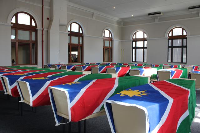 (260820) -- CAPE TOWN, Aug. 20, 2026 (Xinhua) -- Coffins containing Namibian ancestral remains are seen during a repatriation ceremony at the Iziko South African Museum in Cape Town, South Africa, Aug. 19, 2026. TO GO WITH "South Africa returns ancestral remains to Namibia for colonial redress, healing" (Photo by Shakirah Thebus/Xinhua)