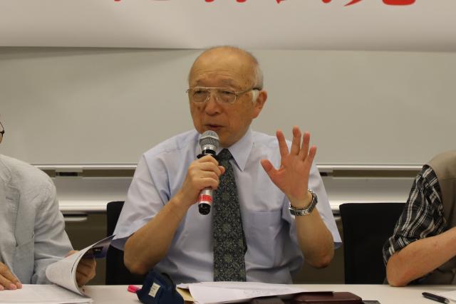 (260822) -- TOKYO, Aug. 22, 2026 (Xinhua) -- Takakage Fujita, secretary-general of the Association for Inheriting and Propagating the Murayama Statement, speaks at a press conference marking the 103rd anniversary of the massacre following the 1923 Great Kanto Earthquake in Tokyo, Japan, Aug. 21, 2026. TO GO WITH "Scholars, activists urge Japan to confront history at Tokyo event marking 1923 earthquake massacre" (Xinhua/Chen Zean)