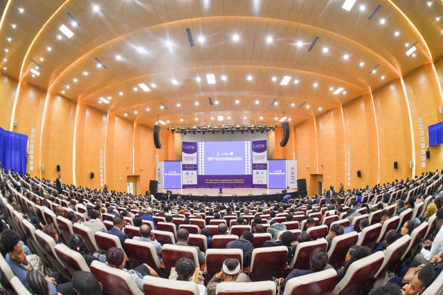 (260822) -- ADDIS ABABA, Aug. 22, 2026 (Xinhua) -- The 13th East African Health Federation Conference and International Exhibition is held in Addis Ababa, the capital of Ethiopia, Aug. 21, 2026. TO GO WITH "Domestic production, regional integration urged to build resilient health economy in East Africa" (Photo by Michael Tewelde/Xinhua)