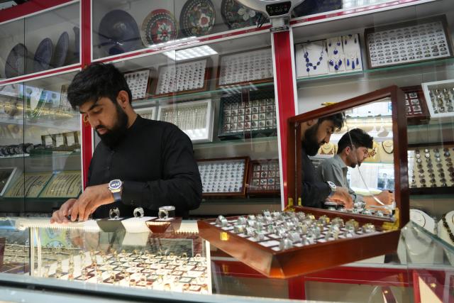 (260825) -- KABUL, Aug. 25, 2026 (Xinhua) -- This photo taken on Aug. 23, 2026 shows gemstones at a shop in Kabul, Afghanistan. TO GO WITH "Feature: Afghan gemstones seek new luster through global trade" (Photo by Saifurahman Safi/Xinhua)