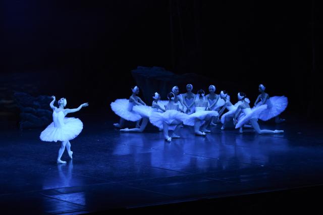 (260829) -- THE HAGUE, Aug. 29, 2026 (Xinhua) -- Dancers from the Shanghai Ballet perform Swan Lake in The Hague, the Netherlands, on Aug. 28, 2026. TO GO WITH "Feature: Shanghai 'swan' spreads wings in the Netherlands" (Xinhua/Shao Haijun)