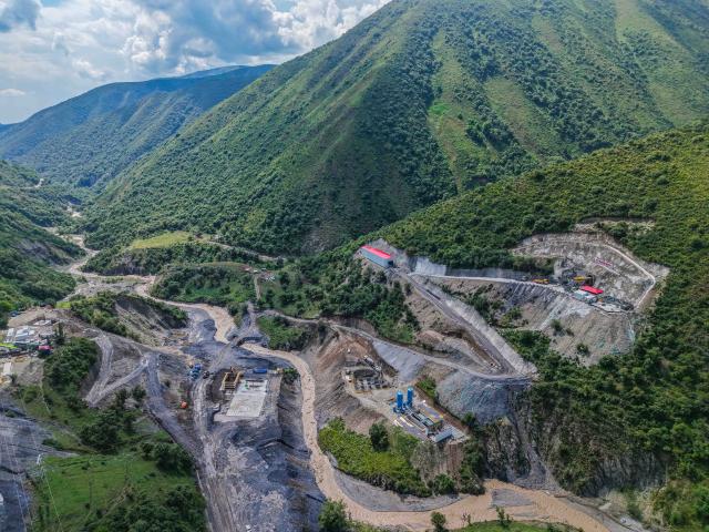 (260830) -- BISHKEK, Aug. 30, 2026 (Xinhua) -- An aerial drone photo taken on June 21, 2026 shows a construction site of a grand bridge along the China-Kyrgyzstan-Uzbekistan railway. The China-Kyrgyzstan-Uzbekistan railway is a flagship project of the Belt and Road Initiative, personally promoted by the heads of state of China, Kyrgyzstan and Uzbekistan.
  The route begins in Kashgar, located in northwest China's Xinjiang Uygur Autonomous Region, and passes through the mountainous terrain of Kyrgyzstan to reach Uzbekistan.
  It has become a strategic corridor benefiting all the three countries and their peoples, contributing to regional economic and social development and playing a significant role in promoting infrastructure connectivity, economic and trade exchanges, and high-quality development of the Belt and Road. (Photo by Ren Weiyun/Xinhua)