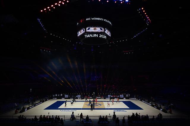 (260830) -- TIANJIN, Aug. 30, 2026 (Xinhua) -- Picture taken on Aug. 30, 2026 shows a general view of the bronze medal match between Japan and Iran at AVC Women's Volleyball Continental Championship in Tianjin, China, Aug. 30, 2026. (Xinhua/Zhao Zishuo)