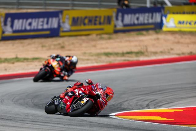 (260831) -- ALCANIZ, Aug. 31, 2026 (Xinhua) -- Ducati Lenovo Team's Marc Marquez of Spain competes during the race of the MotoGP Aragon Grand Prix 2026 at Motorland Aragon Circuit, Alcaniz, Spain, Aug. 30, 2026. (Photo by Qian Jun/Xinhua)