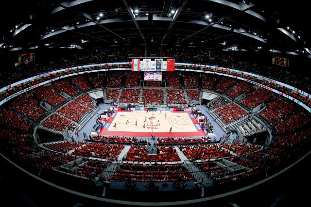 (260901) -- ZHUJI, Sept. 1, 2026 (Xinhua) -- Players compete during the Second Round Group F match between China and Lebanon at the 2027 FIBA Basketball World Cup Asian Qualifiers in Zhuji, east China's Zhejiang Province, Aug. 31, 2026. (Photo by Jiang Liben/Xinhua)