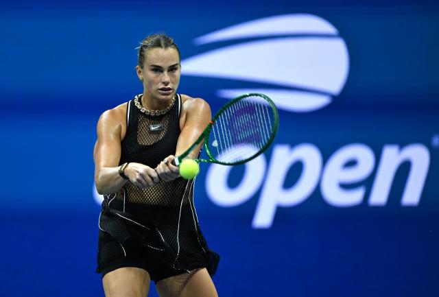 (260903) -- NEW YORK, Sept. 3, 2026 (Xinhua) -- Aryna Sabalenka returns a shot during women's singles second round match betweetn Aryna Sabalenka of Belarus and Polina Iatcenko of Russia at the 2026 US Open tennis championships in New York, the United States, Sept. 2, 2026. (Xinhua/Li Rui)