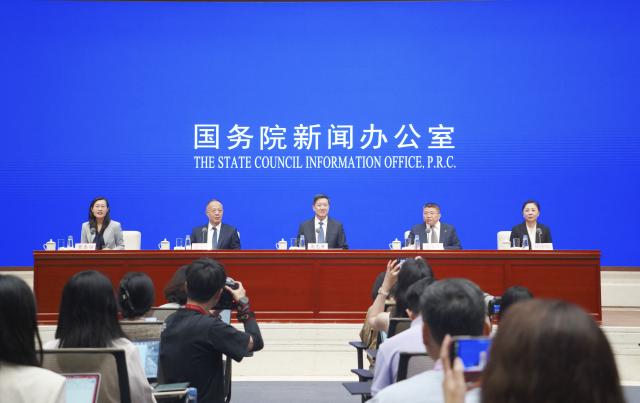 (260903) -- BEIJING, Sept. 3, 2026 (Xinhua) -- The State Council Information Office (SCIO) holds a press conference on building a leading sports nation during the 15th Five-Year Plan period (2026-2030) in Beijing, capital of China, Sept. 3, 2026. (Xinhua/Pan Xu)