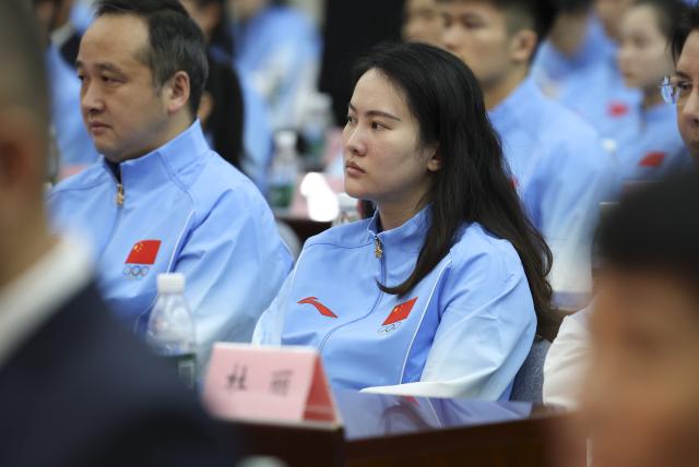 (260904) -- BEIJING, Sept. 4, 2026 (Xinhua) -- Chen Ruolin, coach of Chinese diving team, attends the inaugural meeting of Chinese delegation for the Aichi-Nagoya Asian Games in Beijing, capital of China, Sept. 4, 2026. (Xinhua/Wang Dongzhen)