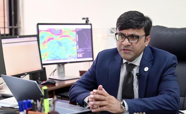 (260904) -- ISLAMABAD, Sept. 4, 2026 (Xinhua) -- Furrukh Bashir, director of the Research and Development Division of the Pakistan Meteorological Department (PMD), speaks during an interview with Xinhua News Agency in Islamabad, Pakistan, on Aug. 17, 2026. TO GO WITH "Asia-Pacific Community: China's meteorological early warning system helps Pakistan protect lives, livelihoods from extreme weather" (Xinhua/Ahmad Kamal)