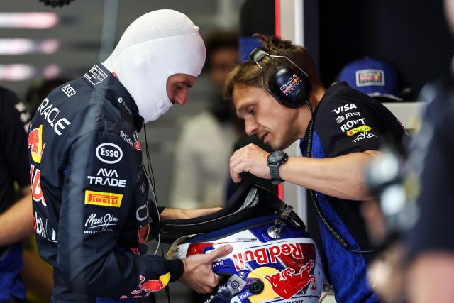 (260905) -- MONZA, Sept. 5, 2026 (Xinhua) -- Red Bull Racing's Max Verstappen of the Netherlands prepares before the third practice session of the Formula 1 Italian Grand Prix at Monza Circuit, near Milan, Italy, on Sept. 5, 2026. (Xinhua/Li Jing)